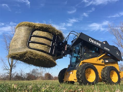 skid steer round bale grapple|skid steer bale forks.